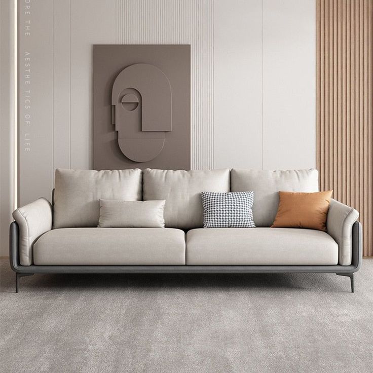 Modern Neutral-Tone Sofa